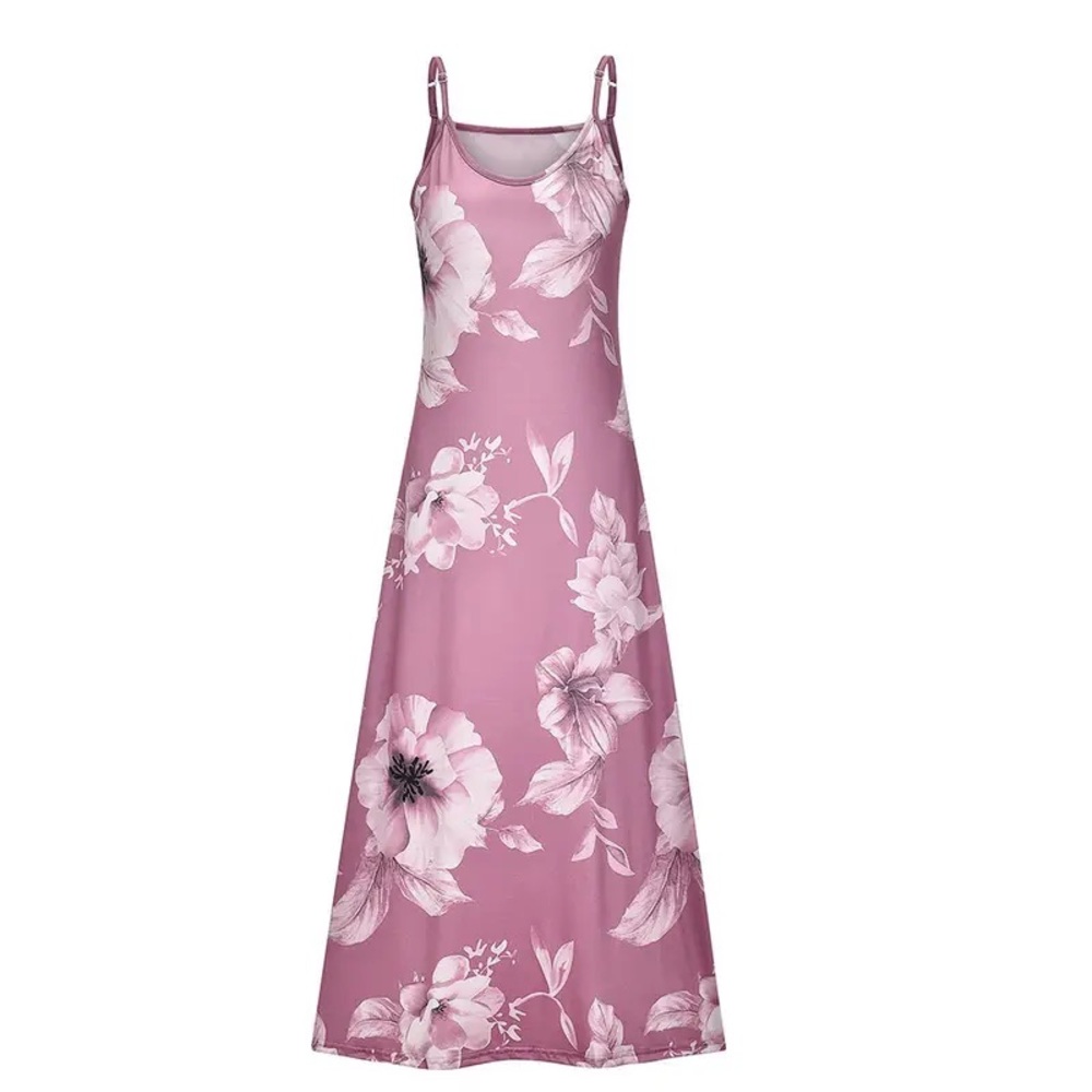 Long Sleeveless Spaghetti Strap Floral Print SlingBack Dress Xl